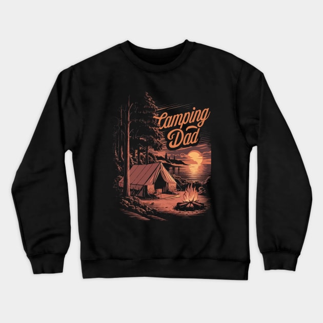 Camping Dad, Cinematic Camping Crewneck Sweatshirt by Chrislkf